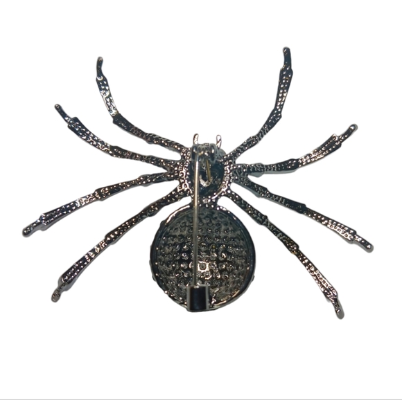 Bling Spider Pin Rhinestone Brooch - Picture 11 of 12